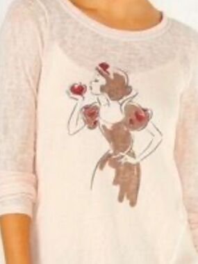 Disney Snow White Top Lauren Conrad LC Blush Pink Lace Hem